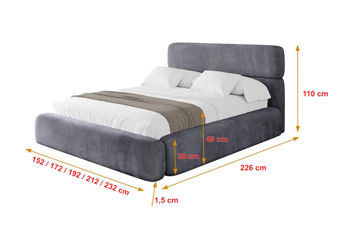 POLSTERBETT mit Bettkasten und Lattenrost, Boxbett ohne Matratze - ENORA 180x200 Dunkelgrau - Dunkelgrau, Holzwerkstoff/Textil (180/200cm) - ALTDECOR
