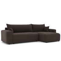 ECKSOFA mit Schlaffunktion und Bettkasten, Braun - Braun, Holzwerkstoff/Textil (145/278cm) - Idohome