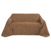 TAGESDECKE Romantica Wildleder Optik 210/280 cm Dunkelbraun - Dunkelbraun, Textil (210/280cm) - Beautissu 
