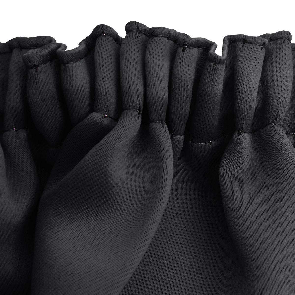 VORHANG Amelie BK mit Kräuselband 140x245cm Schwarz (2tlg) - Schwarz, Textil (140/245/1cm) - Beautissu 