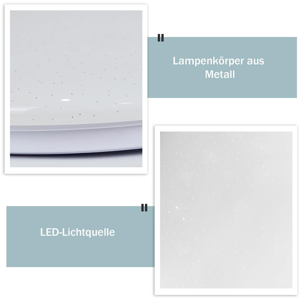 LED-2 DECKENLEUCHTE brot 6500K - Kaltlicht 17/17/7 cm - Weiß, Metall (17/17/7cm) - Nettlife