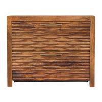 SITZBANK mit Amber-Eichen-Finish, Stauraum für Schuhe, hellbraun. - Hellbraun, Holz/Metall (90/73/35cm) - Artisan Furniture
