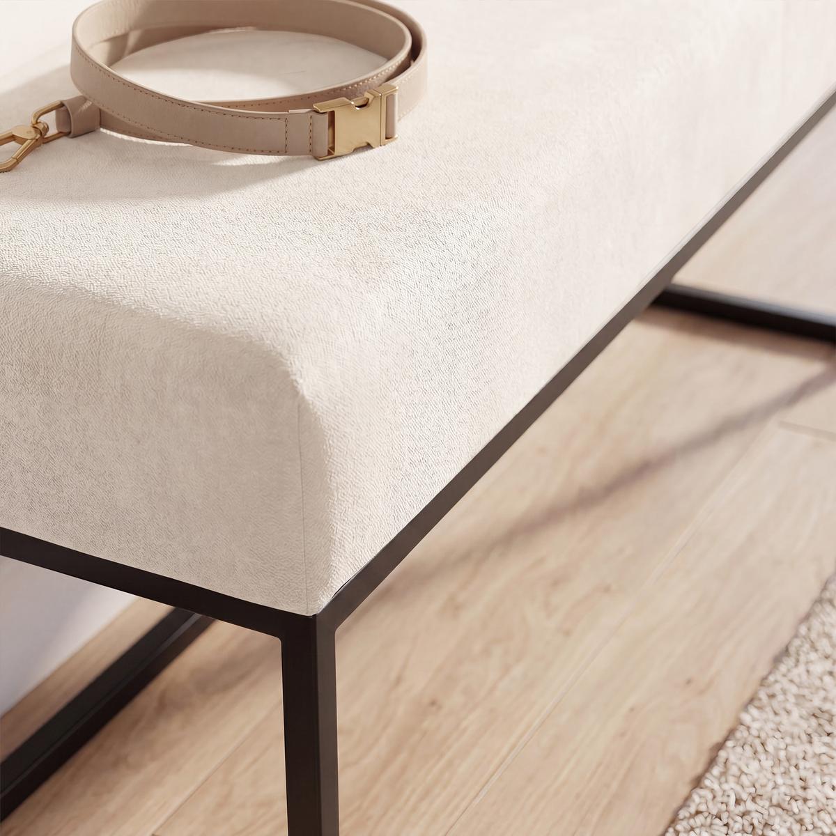POLSTERBANK PURE 100 cm Metallgestell, Schwarz / Creme - Creme, Textil/Metall (100/44/30cm) - Idohome