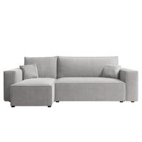 ECKSOFA Adara Mit Schlaffunktion - Hellgrau, Holzwerkstoff/Textil (244/145cm) - Fun Möbel