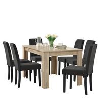 TISCHGRUPPE Kramfors - Naturfarben, Holz/Holzwerkstoff (140/77/90cm) - [en.casa]