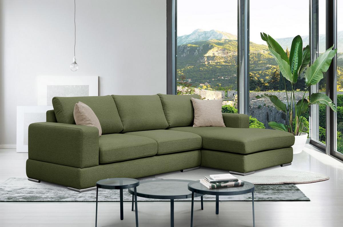 ECKSOFA OTTO 4-Sitzer, grün - Grün, Holzwerkstoff/Textil (279/159cm) - Wozimo