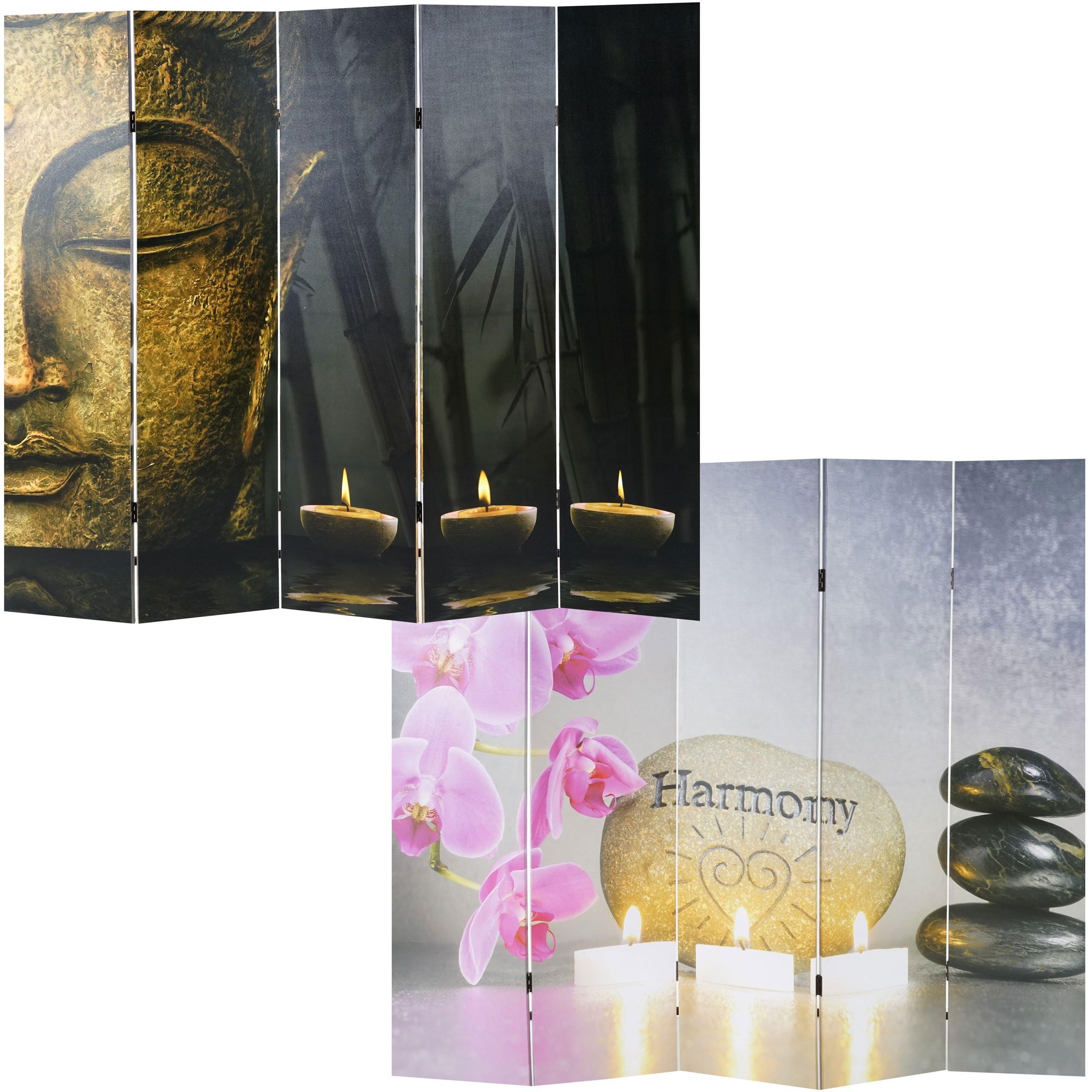 FOTO-PARAVENT ORIENTAL Schwarz, Gold - Goldfarben/Schwarz, Holz (200/180/2cm) - MCW