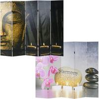 FOTO-PARAVENT ORIENTAL Schwarz, Gold - Goldfarben/Schwarz, Holz (160/180/2cm) - MCW