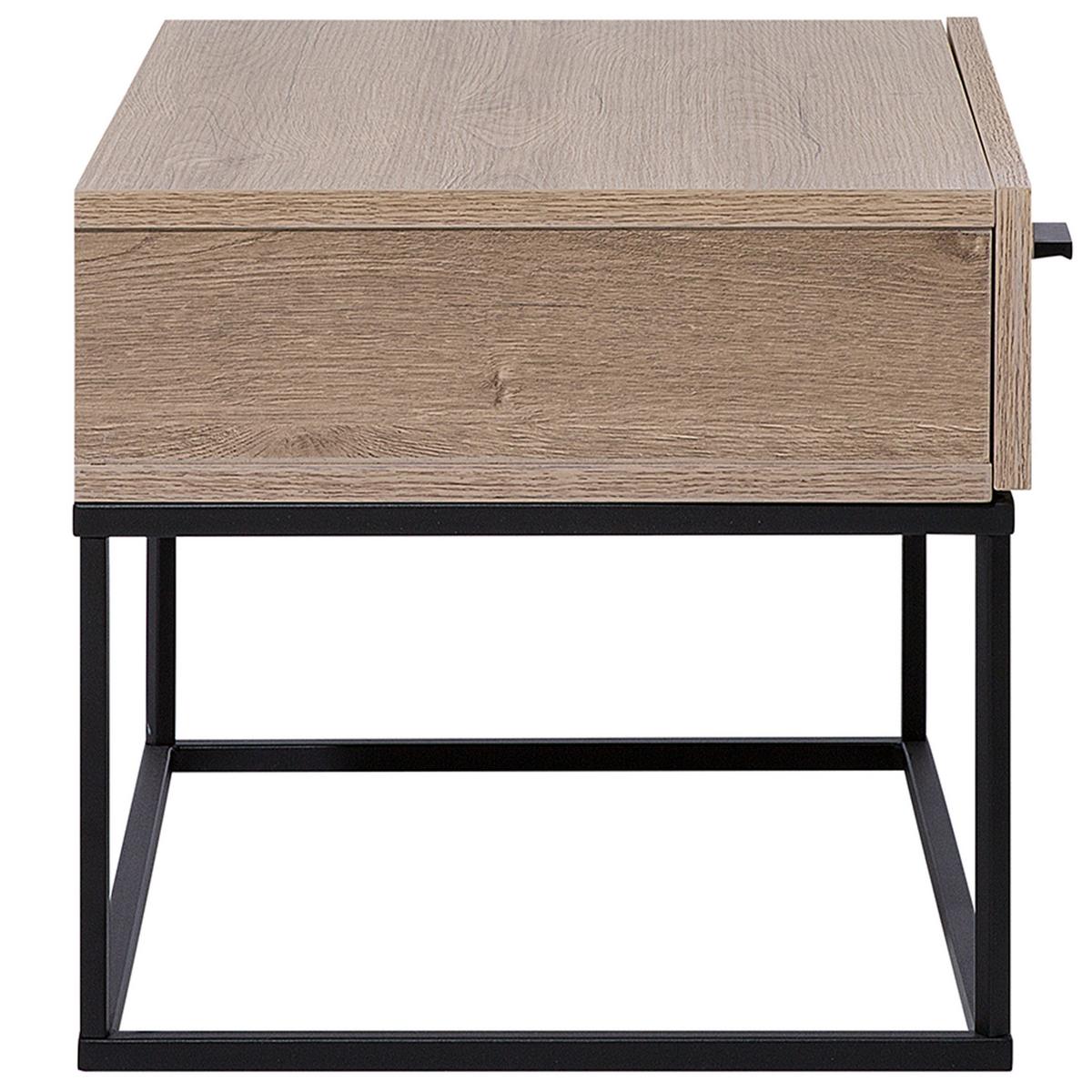NACHTTISCH dunkler Holzfarbton rechteckig 41/55 cm Cairo - Dunkelbraun, Holzwerkstoff (55/39/41cm) - Beliani