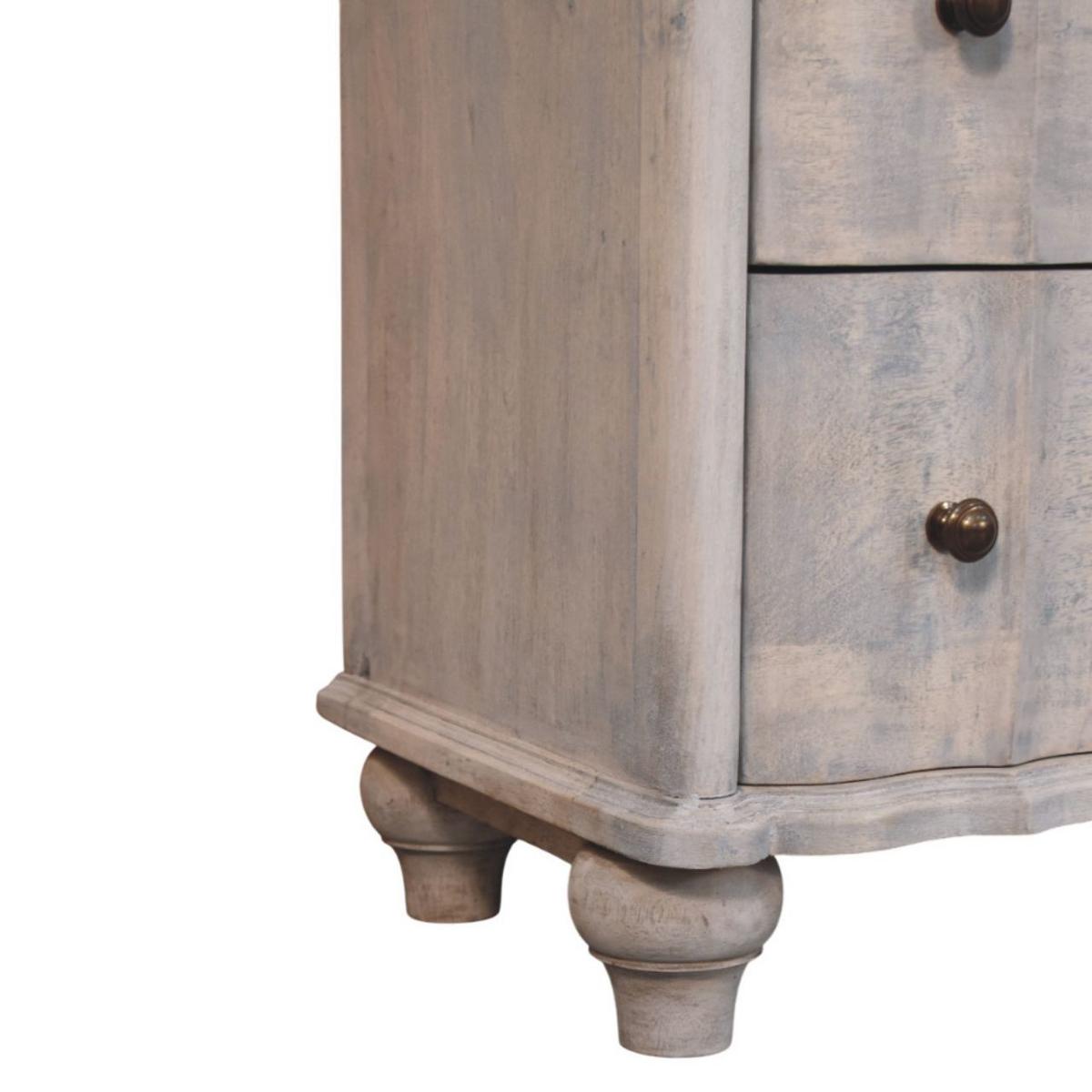 KOMMODE mit Acid-Wash-Finish, 3 Schubladen, runde Füße, grau - Braun/Grau, Naturmaterialen/Holz (85/83/40cm) - Artisan Furniture