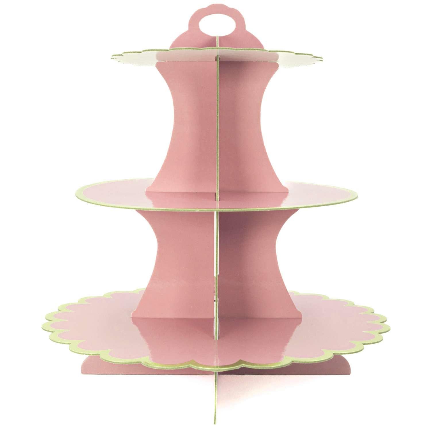TORTENSTÄNDER aus Karton - Rosa, Kunststoff (30/33/30cm) - Intirilife