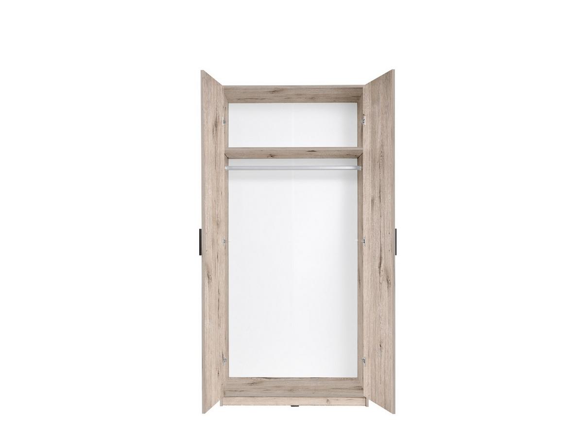 KLEIDERSCHRANK Eiche Wellington, Graphit 91/54/198 - Eichefarben/Graphitfarben, Holzwerkstoff (91/54/198cm) - RAUMHIRSCH FURNITURE
