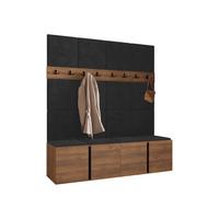 GARDEROBEN-SET Orion V - Anthrazit/Nussbaumfarben, Holzwerkstoff/Kunststoff (168/186/46cm) - MIRJAN24