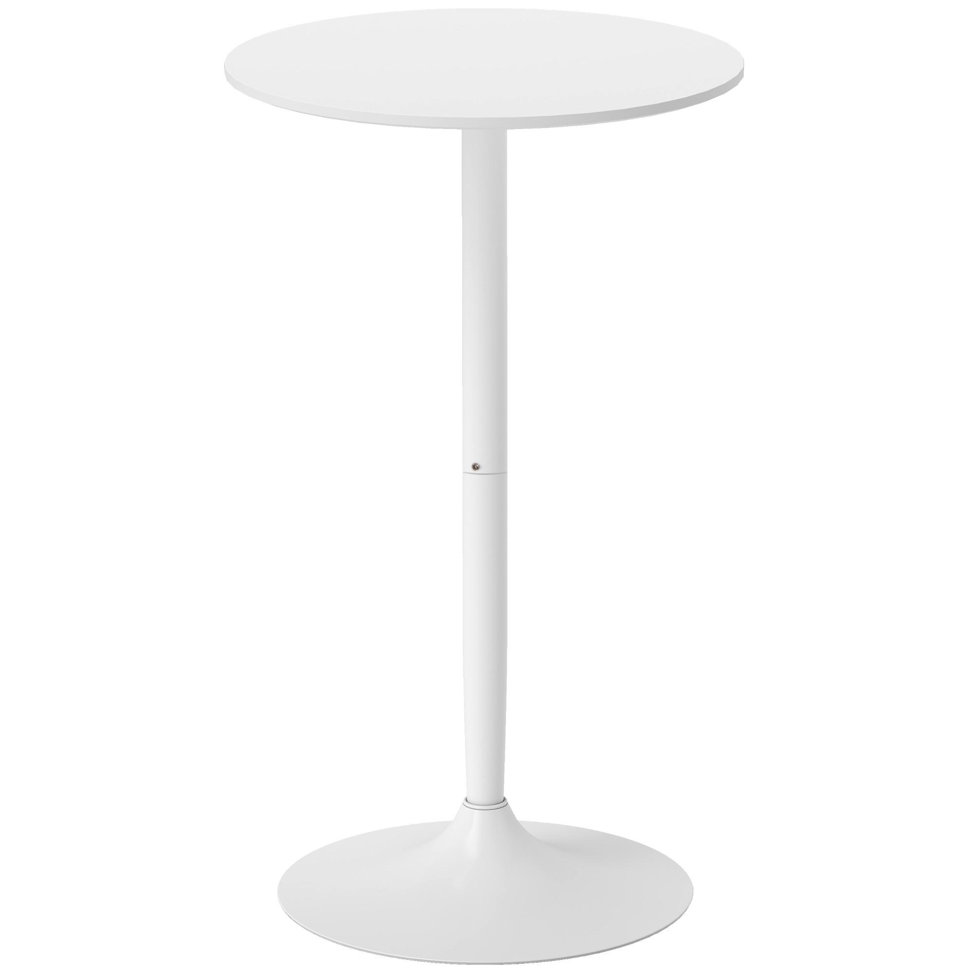 BARTISCH, MDF, Stahl, Weiß - Weiß, Kunststoff (60/60/102cm) - HOMCOM