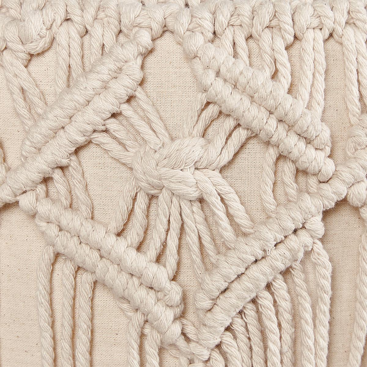 HOCKER Beige Nawabad - Beige/Braun, Naturmaterialien (40/40/40cm) - Beliani