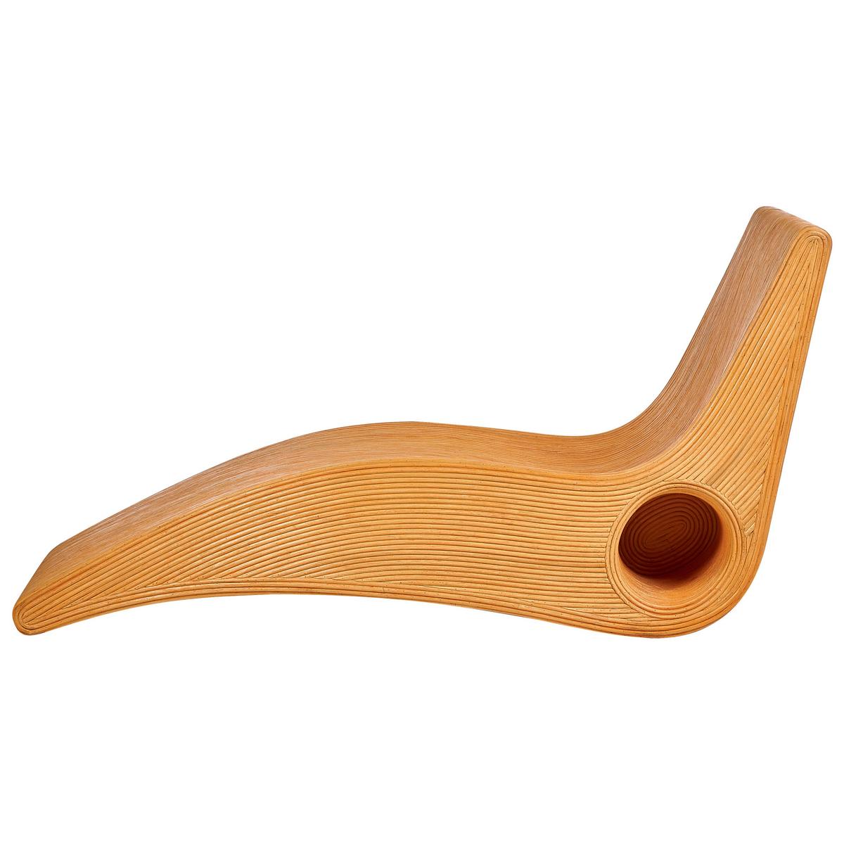 GARTENLIEGE Heller Holzfarbton Airole - Hellbraun, Naturmaterialien (68/95/186cm) - Beliani