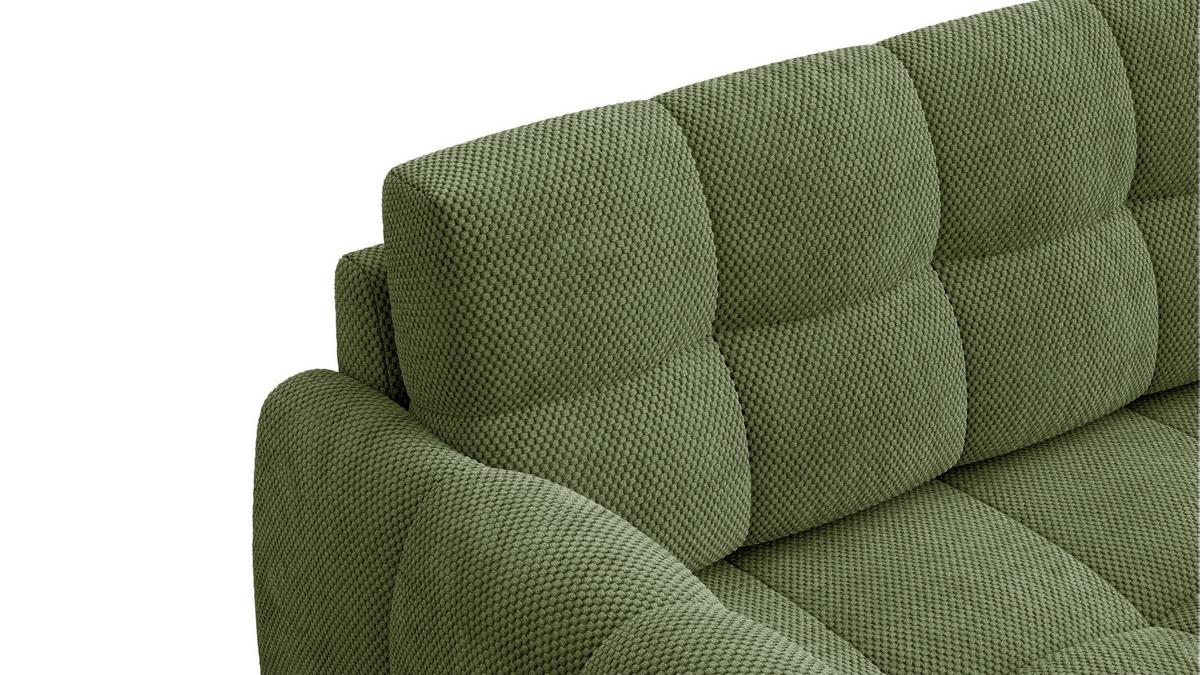 SOFA MELLOW 2,5-Sitzer, olive - Schwarz/Grün, Holz/Textil (183/87/98cm) - Wozimo