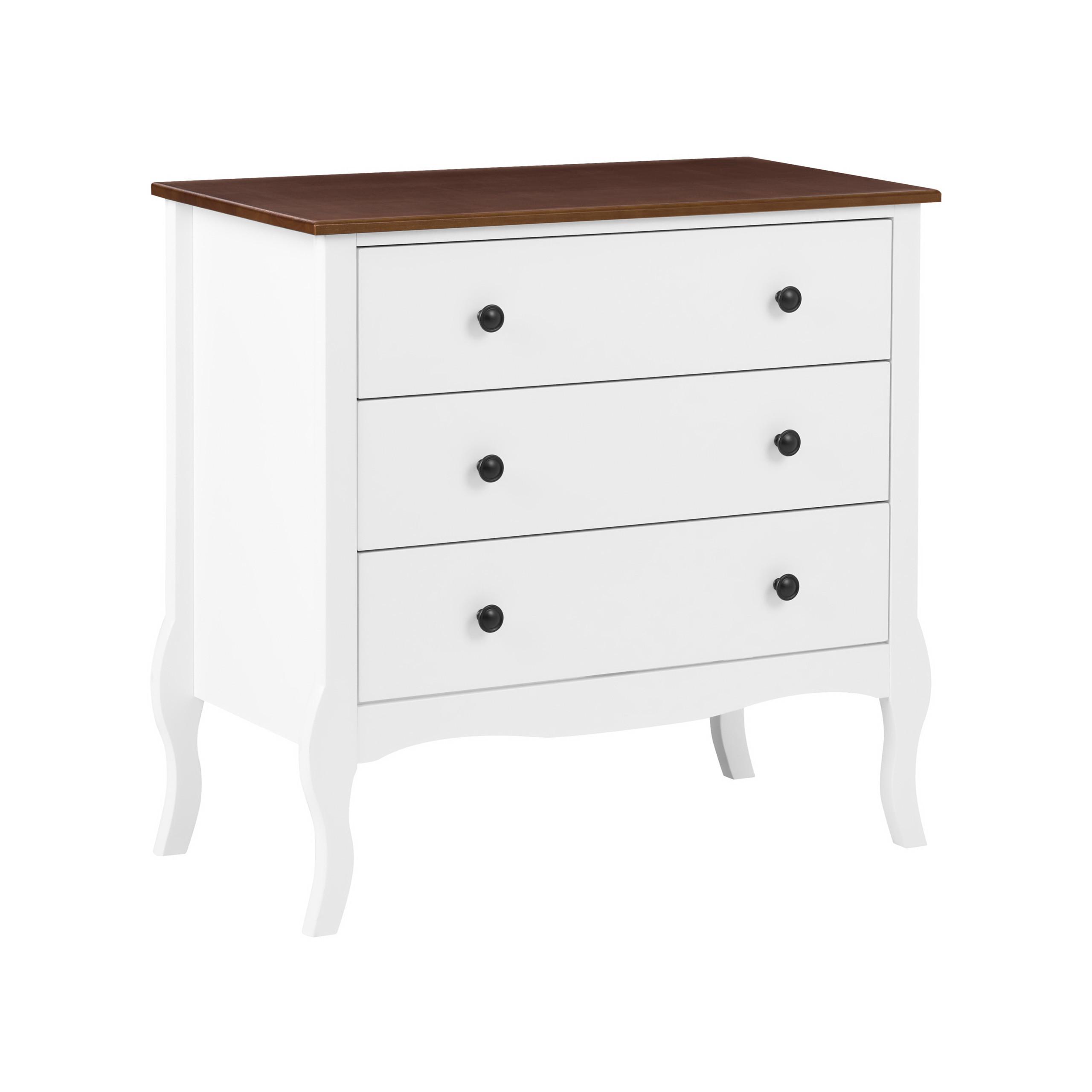 KOMMODE mit 3 Schubladen Weiß Nundle - Weiß, Holzwerkstoff (80/76/40cm) - Beliani