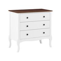 KOMMODE mit 3 Schubladen Weiß Nundle - Weiß, Holzwerkstoff (80/76/40cm) - Beliani