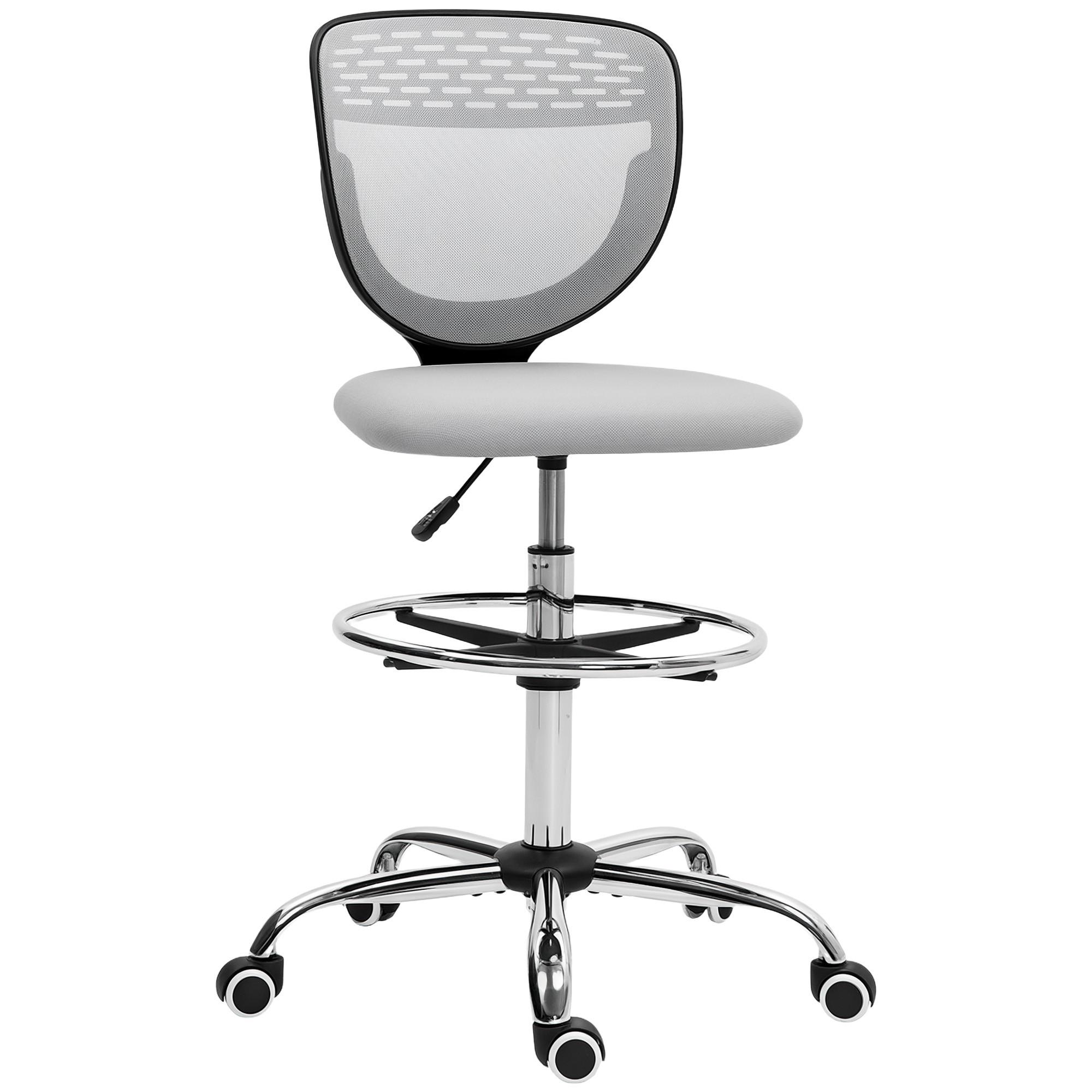 BÜROSTUHL Polyester Hellgrau - Hellgrau, Textil (59/126/59cm) - Vinsetto