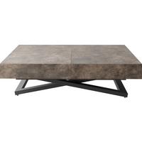 COUCHTISCH Cavetta U höhenverstellbar ausziehbar, Dunkelgrauer Chicago Beton 120-200/80/27-76 cm - Dunkelgrau/Schwarz, Holzwerkstoff/Metall (80/200/76cm) - WFL GROUP