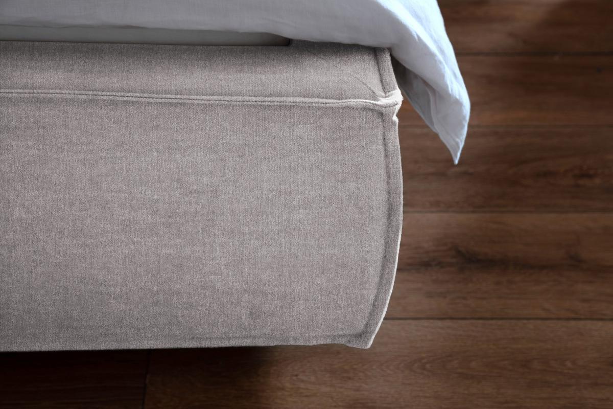 POLSTERBETT CARLO Hellgrau Flachgewebe - Hellgrau, Textil (160/200cm) - KAWOLA