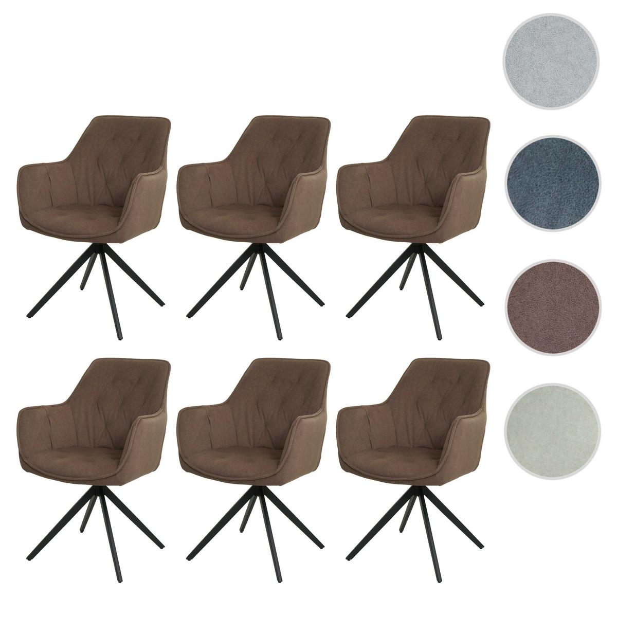 ESSZIMMERSTUHL Braun 6er-Set - Braun, Textil (55/87/60cm) - MCW