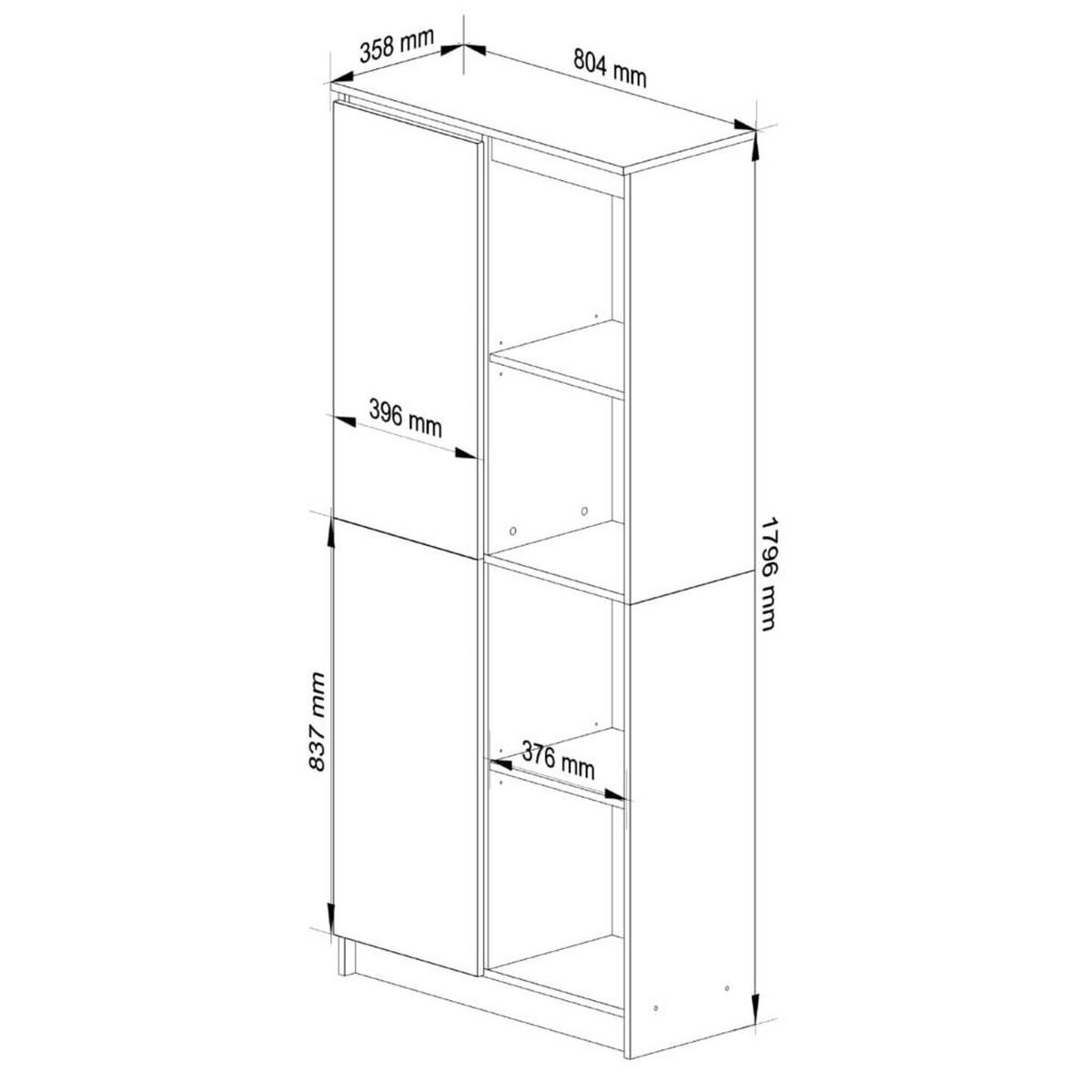 STANDREGAL Dunkelbraun 180/80/35 - Dunkelbraun, Holzwerkstoff (80/180/35cm) - RAUMHIRSCH FURNITURE