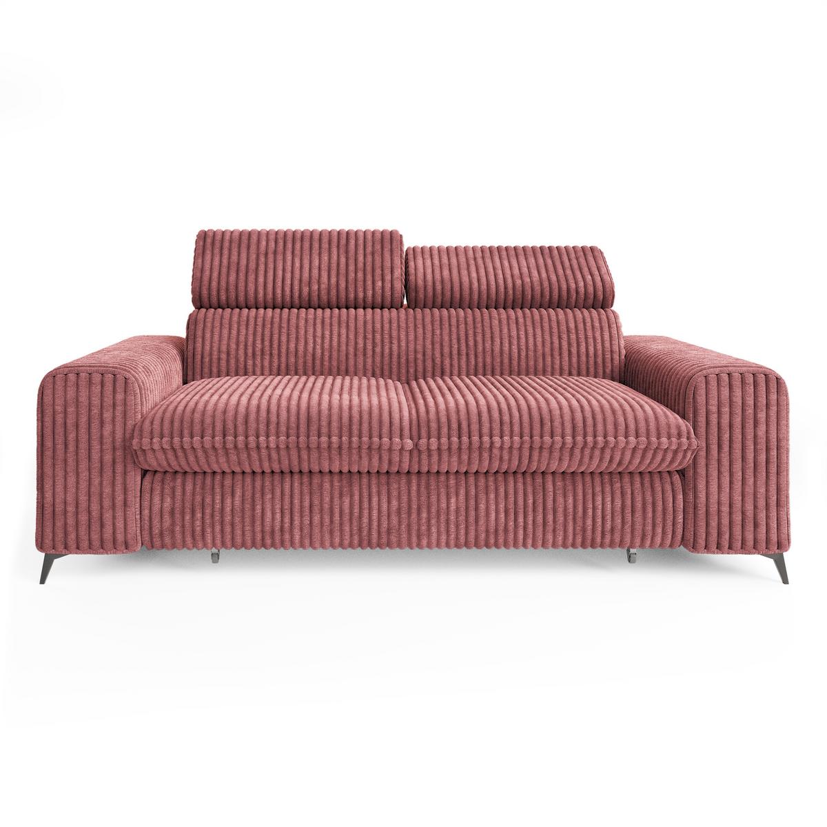 BETTSOFA BENETE Rosa Cordstoff mit Schlaffunktion - Rosa, Holz/Textil (191/89/92cm) - MASSENO