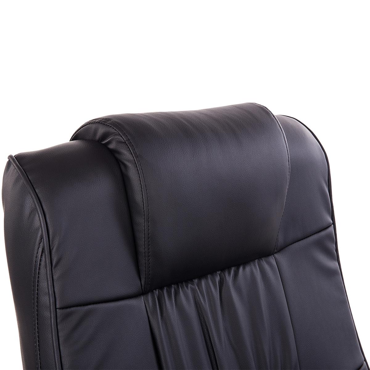 MASSAGESESSEL mit Hocker, Relaxsessel mit Liegefunktion, Massagefunktion Schwarz - Schwarz, Leder/Kunststoff (84/95/77cm) - HOMCOM