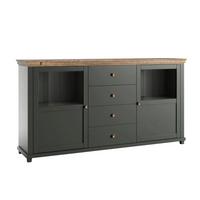 SIDEBOARD Martin Grün und Holz - Grün, Holzwerkstoff (181/93/42cm) - Petits-meubles