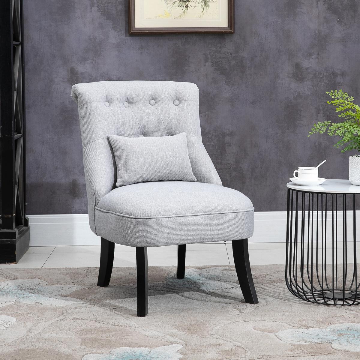 RELAXSESSEL, Sessel, Erhöhte Füße, Grau - Grau, Textil (69/77/52.5cm) - HOMCOM