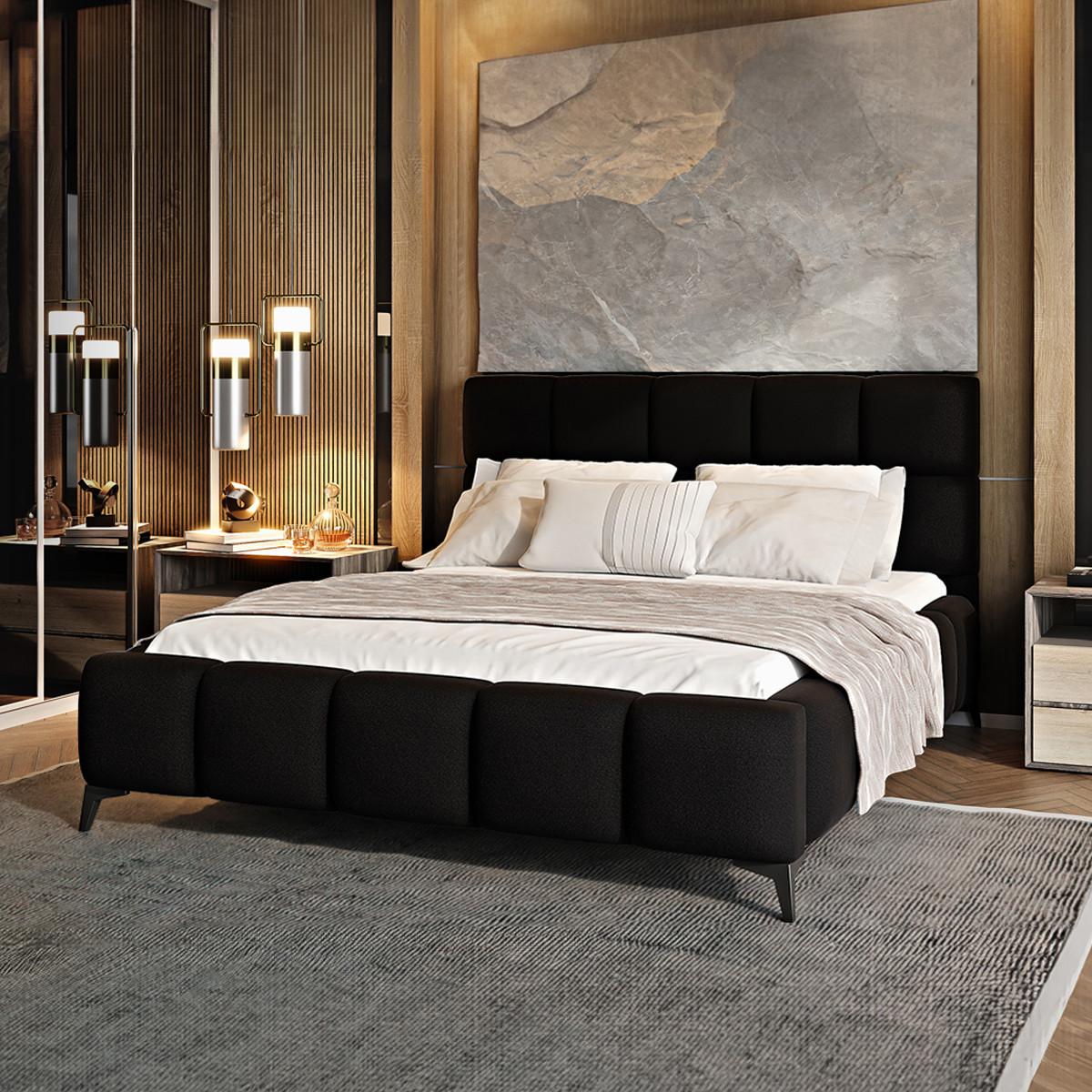 BOXBETT 160/200 Mira Schwarz - Schwarz, Holz (160/200cm) - Petits-meubles