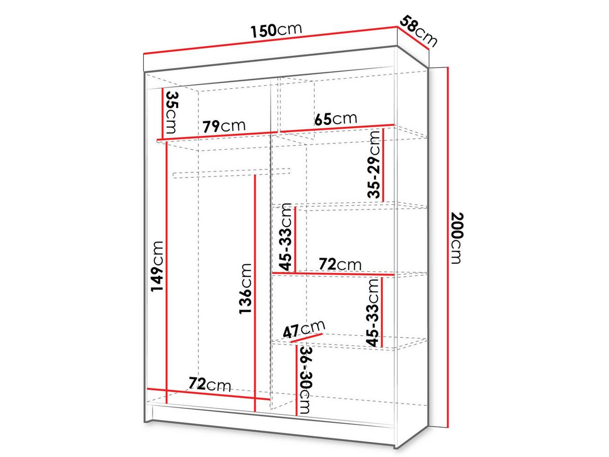 SCHIEBETÜRENSCHRANK Infinity I 150 - Nussbaumfarben/Schwarz, Holzwerkstoff/Kunststoff (150/200/58cm) - MIRJAN24