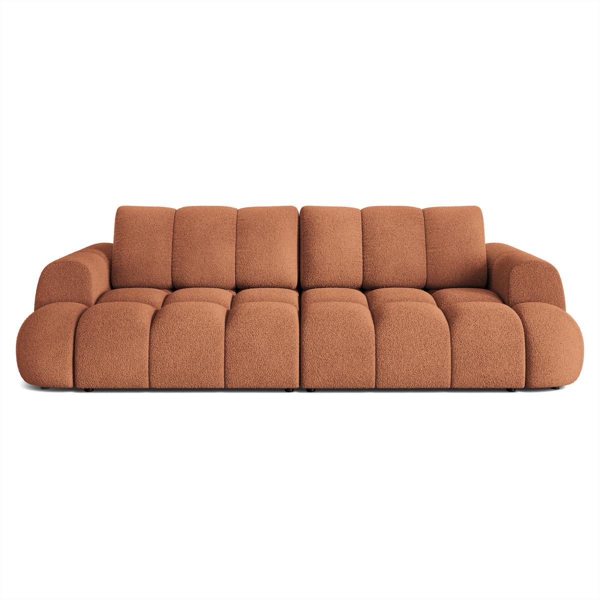 BETTSOFA DAFNE Orange Bucle-Stoff mit Schlaffunktion - Orange, Textil (300/88/113cm) - MASSENO