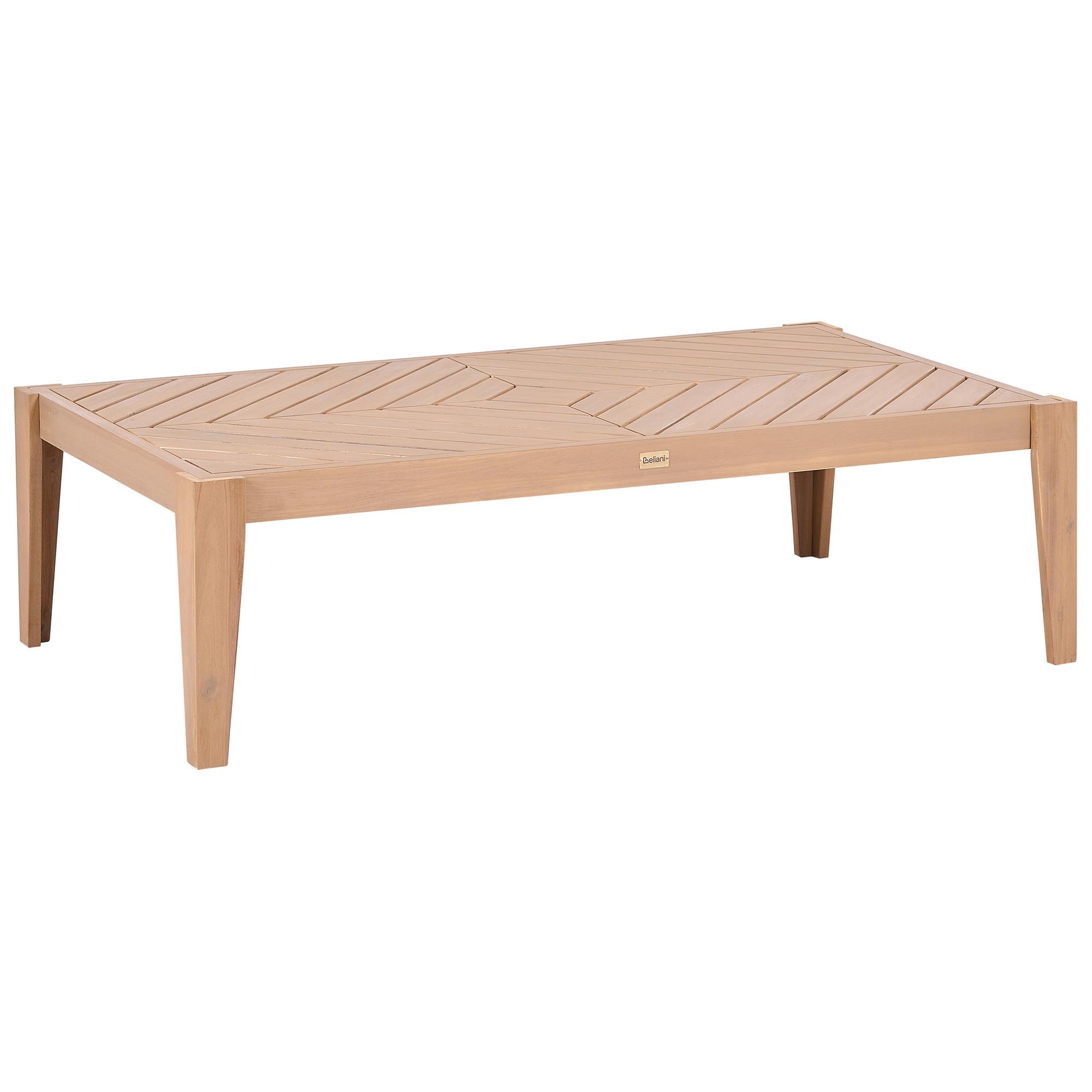 OUTDOOR-COUCHTISCH 123/68 cm Akazienholz Hellbraun Rivello - Hellbraun/Braun, Holz (123/68/35cm) - Beliani