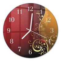 WANDUHR aus Glas Ø30 cm - Abstraktion - Rot, Glas (30/30/0.4cm) - TULUP