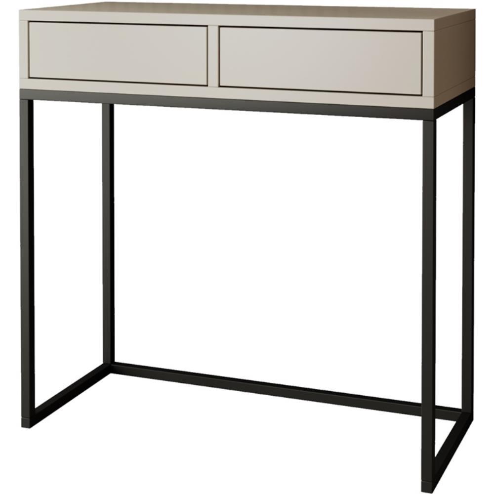 KONSOLENTISCH Lango 80/85/35 kaschmir mit schwarzen Metallbeinen - Kaschmir/Schwarz, Holzwerkstoff/Metall (35/80/85cm) - Beautysofa