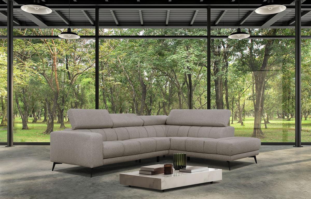 ECKSOFA MORELLO 5-Sitzer, taupe - Taupe/Schwarz, Holzwerkstoff/Textil (287/228cm) - Wozimo