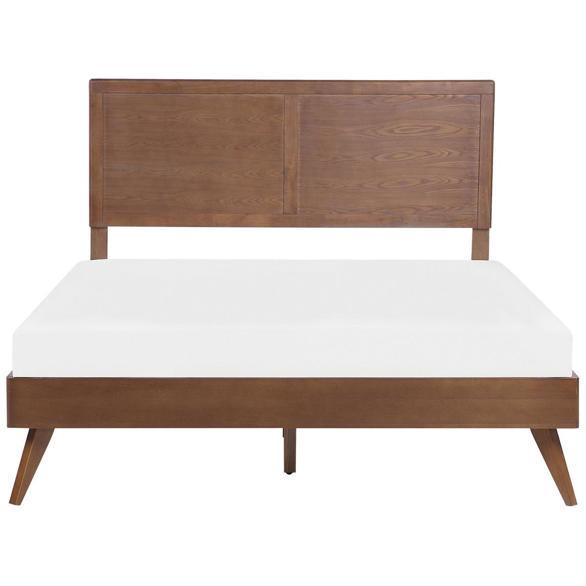 HOLZBETT 180/200cm Dunkler Holzfarbton Istres - Dunkelbraun, Holzwerkstoff (180/200cm) - Beliani