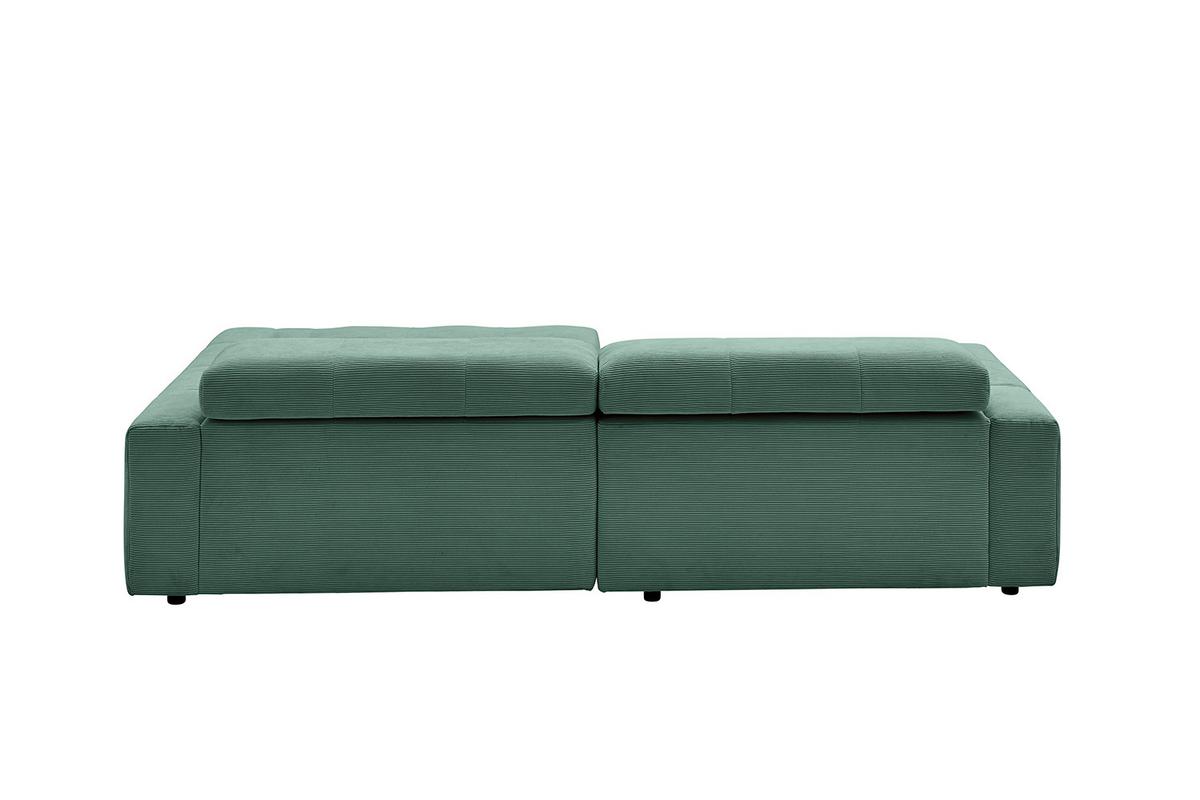 ECKSOFA RENO Smaragdgrün Cord - Smaragdgrün/Schwarz, Kunststoff/Textil (258/217cm) - KAWOLA