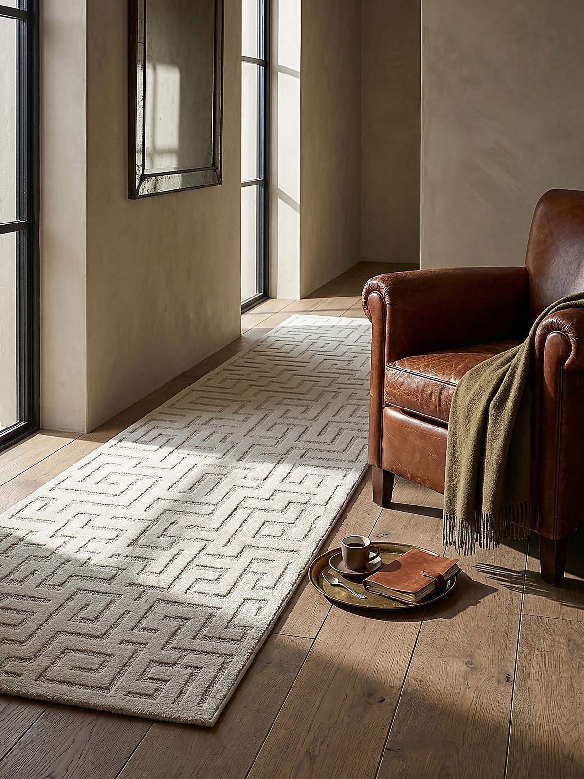 TEPPICHLÄUFER Geometrisch MUOTA Polypropylen Creme 80 x 150 cm - Beige, Textil (80/150cm) - KADIMA DESIGN
