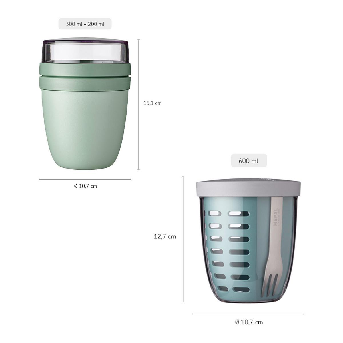 LUNCHPOT MIT FRUITPOT Ellipse Nordic Blue New 2er Set - Hellblau, Kunststoff (2/2/2cm) - Mepal