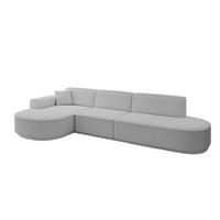 ECKSOFA Ottomane Links MARI-L2-v3 - 328x171x83 cm Hellgrau Bouclé - Hellgrau/Schwarz, Holzwerkstoff/Kunststoff (328/171cm) - ALTDECOR