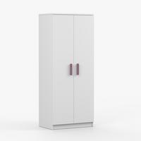 DREHTÜRENSCHRANK 80/192/50 cm 2-türig Jonas I 06 Weiß /Weiß + erikafarbene Griffe - Zwetschgefarben/Weiß, Holz/Holzwerkstoff (80/192/50cm) - imoebel24