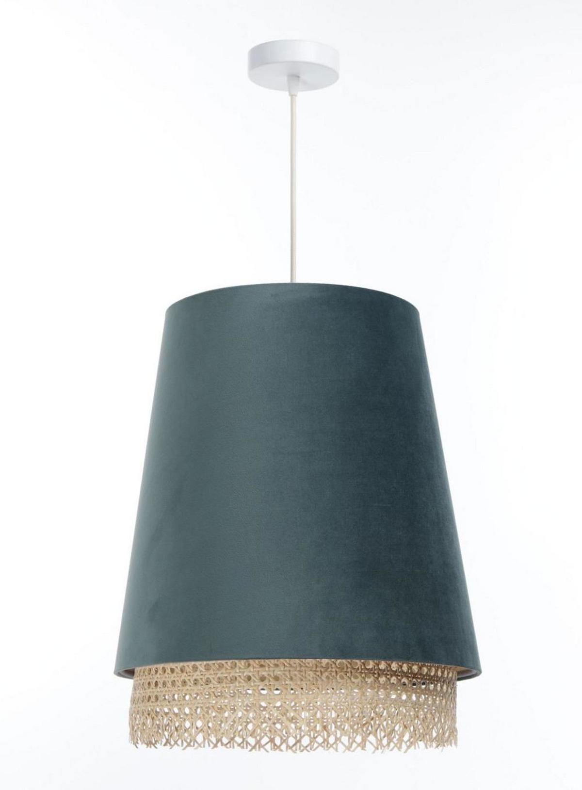 HÄNGELEUCHTE Türkis 35/44 cm - Türkis, Naturmaterialien (35/1.3/44cm) - ONZENO