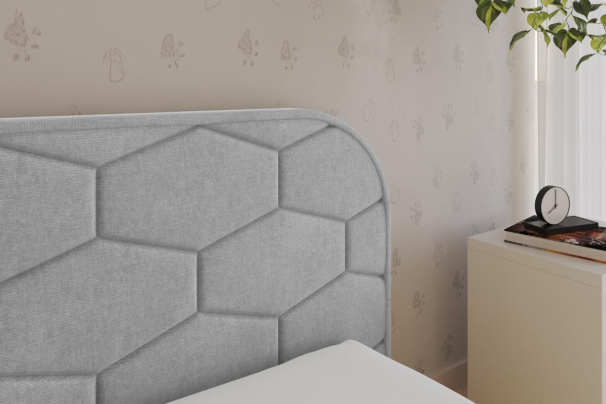 EINZELLBETT Jugendbett mit Bettkasten, Links - JAXY 100x200 Grau - Hellgrau, Holzwerkstoff/Textil (100/200cm) - ALTDECOR