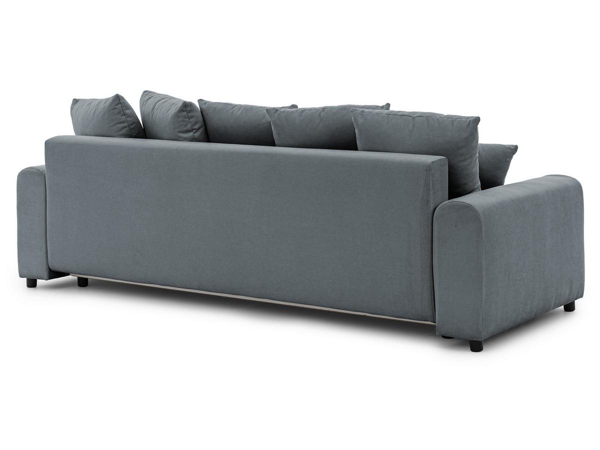 SCHLAFSOFA Calma mit Bettkasten im Bumpy-Design aus weichem Dunkelgrau Webstoff - Dunkelgrau/Schwarz, Holz/Kunststoff (239/88/98cm) - S-Style