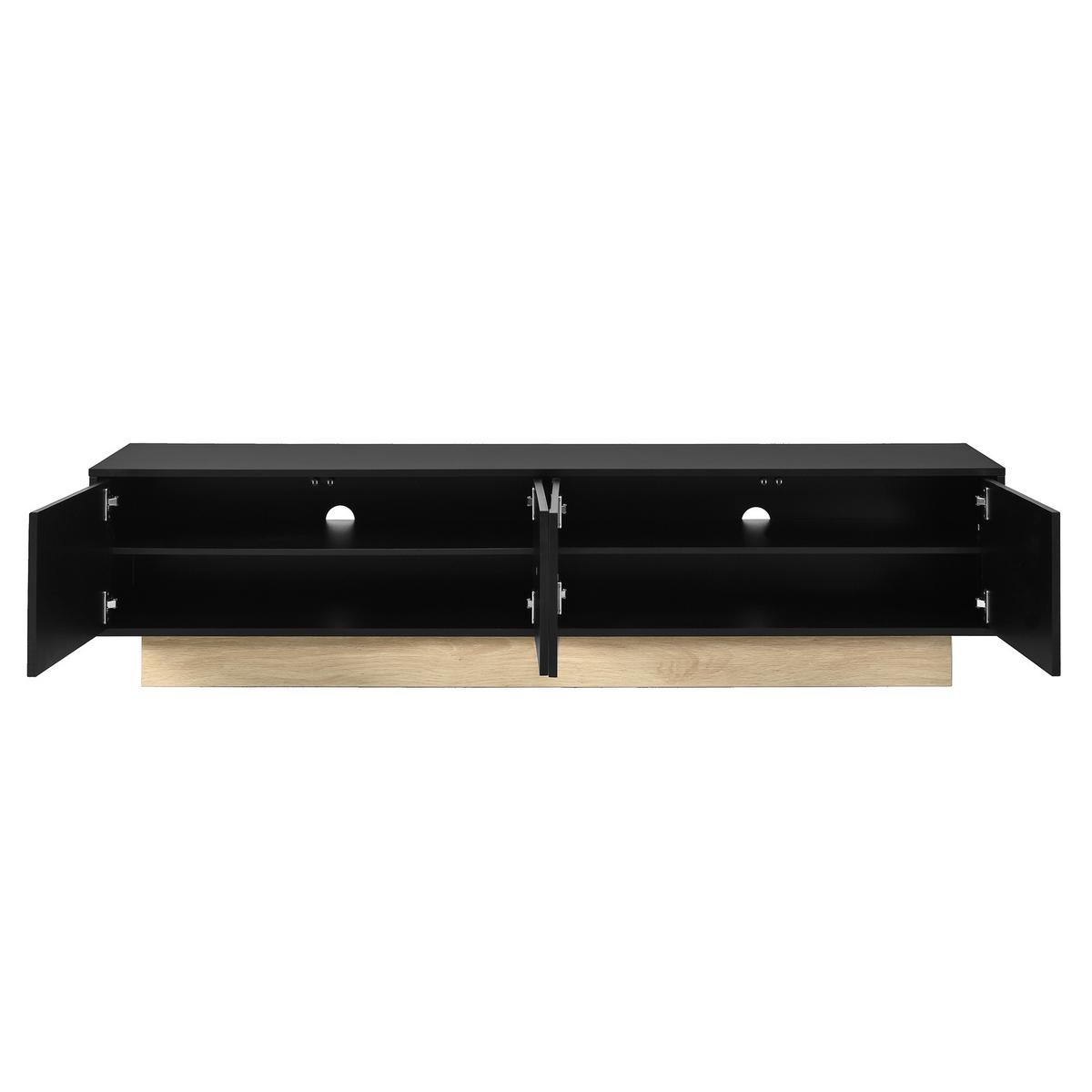 TV-LOWBOARD holzoptik & geschwungenes design - Schwarz, Holzwerkstoff (175/41.5/40cm) - Urban Meuble