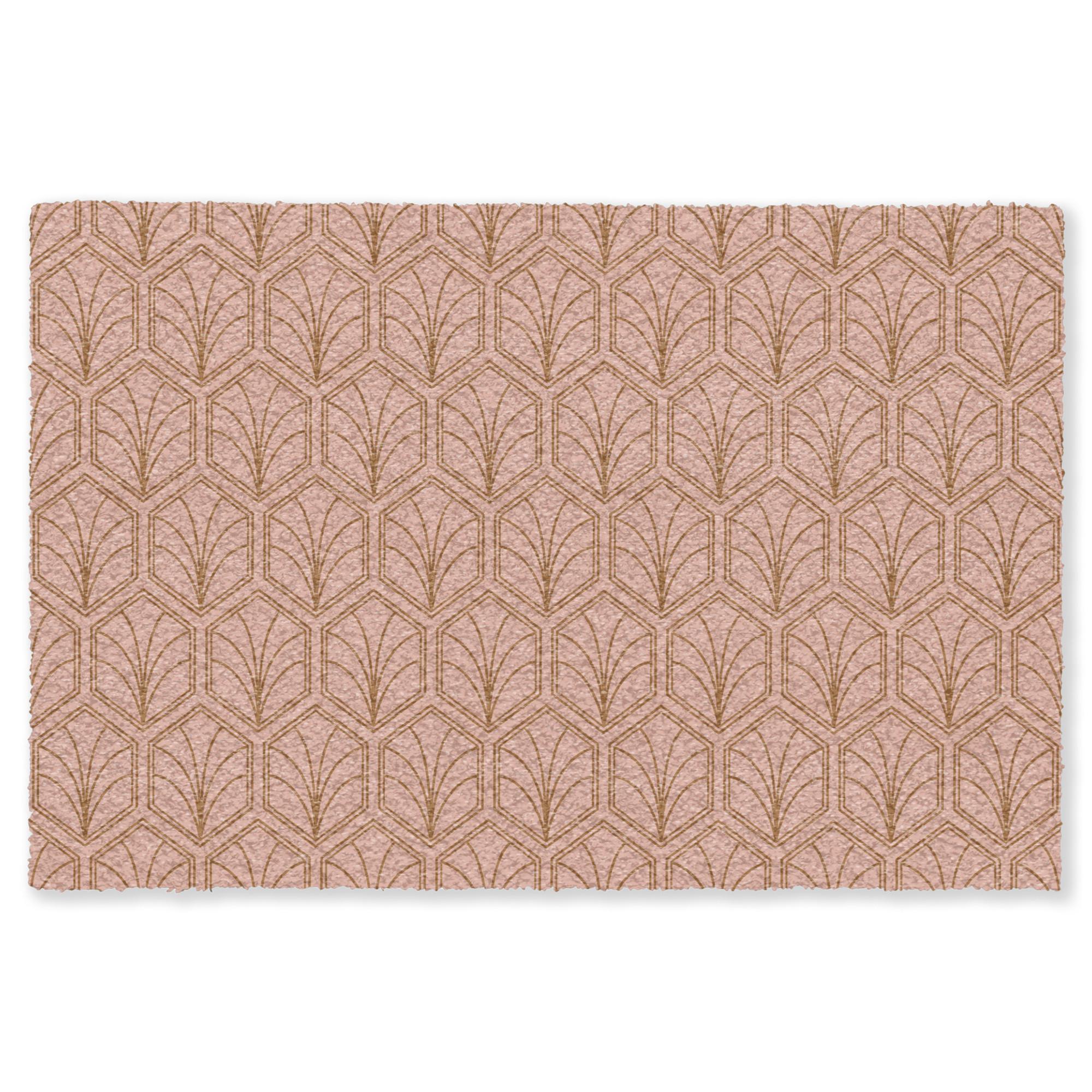 FUSSMATTE Lachsrosa - Muster - Geometrisch Schmutzfangmatte 90x60 cm - Altrosa, Kunststoff (90/0.4cm) - MuchoWow